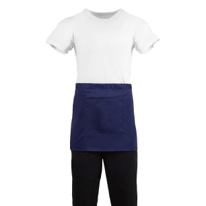 Kurze Kellnerschürze in Marineblau aus Polycotton 373 x 750 mm - Whites Chefs Clothing - Fourniresto