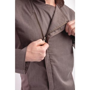 Veste de Cuisine Mixte à Fermeture Eclair Gris Graphite Hartford - Taille M - Chef Works - Fourniresto