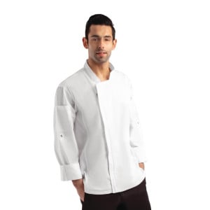 Unisex White Hartford Zipper Chef Jacket - Size XL - Chef Works - Fourniresto