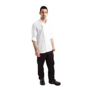 Veste de Cuisine Mixte à Fermeture Eclair Blanche Hartford - Taille XS - Chef Works - Fourniresto