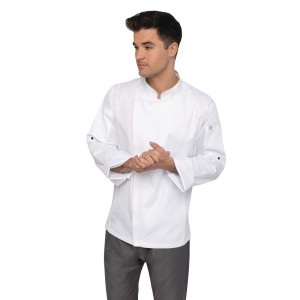 Veste de Cuisine Mixte à Fermeture Eclair Blanche Hartford - Taille XS - Chef Works - Fourniresto