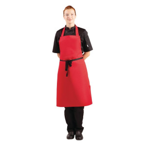 Latzschürze Rot aus Polycotton - Whites Chefs Clothing - Fourniresto