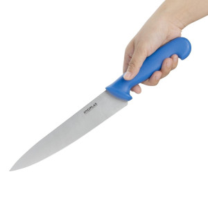 Couteau De Cuisinier Bleu Lame 21,5 Cm - Hygiplas - Fourniresto