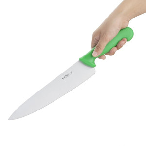 Couteau De Cuisinier Vert Lame 25,5 Cm - Hygiplas - Fourniresto