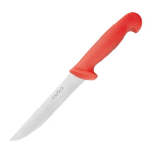 Red 15 cm Rigid Blade Boning Knife - Hygiplas - Fourniresto