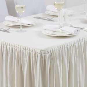 Nappe Et Juponnage Ecrus Rectangulaires Froncés 750 X 1820 Mm - FourniResto - Fourniresto