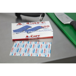 Standard Blue Plasters - 70 x 25 mm - Pack of 100 - FourniResto - Fourniresto