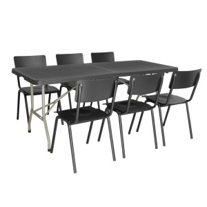 Folding Black Table Center 180 Cm - Bolero - Fourniresto