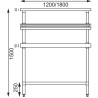 Großer Edelstahlarbeitstisch mit GN-Behälterhalterung 1800 x 600 mm - Vogue - Fourniresto