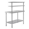 Stainless Steel Table With 2 Upper Shelves 1200 X 600 Mm - Vogue - Fourniresto