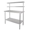 Stainless Steel Table With 2 Upper Shelves 1800 X 600 Mm - Vogue - Fourniresto