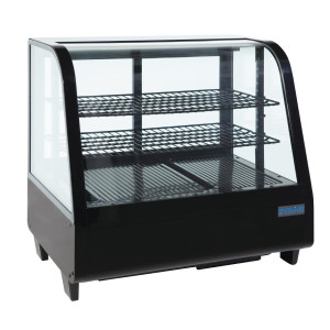 Schwarze Kühlvitrine für Theken - 100 L - Polar