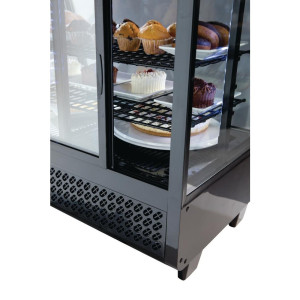 Schwarze Kühlvitrine für Theken - 100 L - Polar