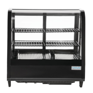 Schwarze Kühlvitrine für Theken - 100 L - Polar