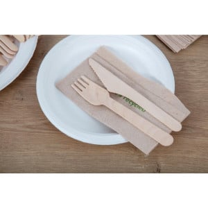 Fourchette En Bois Biodégradable 155 Mm - Lot De 100 - Fiesta Green - Fourniresto