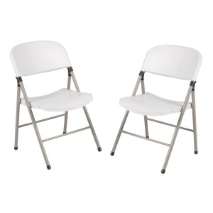 Folding Chairs White And Grey - Set Of 2 - Bolero - Fourniresto