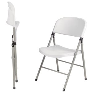 Chaise Pliantes Blanche Et Grise - Lot De 2 - Bolero - Fourniresto