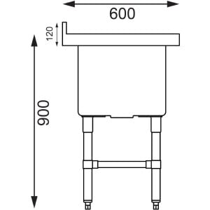 Doppelwaschbecken mit hoher Rückwand 2 x 100 l 1410 x 600 mm - Vogue - Fourniresto