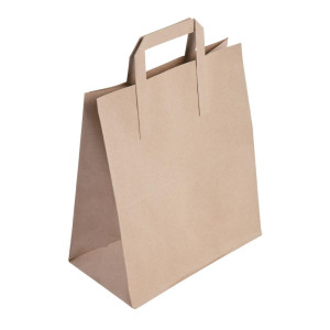 Grand Sac En Papier Recyclable Marron 305 X 254 Mm - Lot De 250 - Fiesta Green - Fourniresto