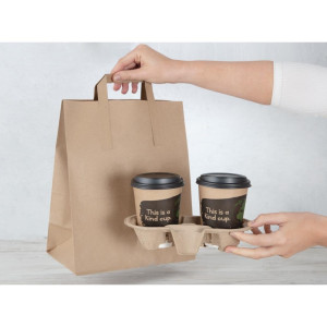 Large Brown Recyclable Paper Bag 305 x 254 mm - Pack of 250 - Fiesta Green - Fourniresto