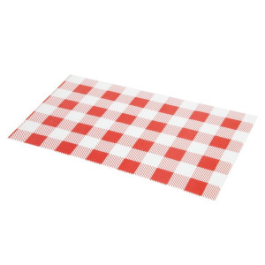 Greaseproof Paper Vichy Red 190 x 310 mm - Pack of 200 - FourniResto - Fourniresto