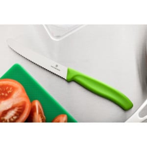 Tomatenmesser Grün Wellenschliff 11 cm - Victorinox - Fourniresto