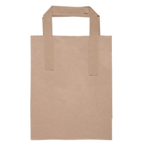 Small Brown Recycled Paper Bag 215 x 180 mm - Pack of 250 - Fiesta Green - Fourniresto