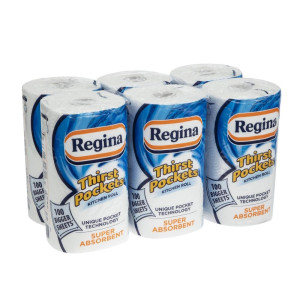 Küchenrolle Regina Thirst Pockets 100 Blatt - 6er Pack - FourniResto - Fourniresto