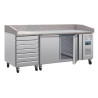 Pizza Counter with Marble Top - 2 Doors 7 Dough Drawers - U Series - Polar