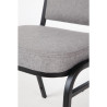 Chaise de Banquet avec Dossier Carré et Tissu Gris - Lot de 4 - Bolero - Fourniresto