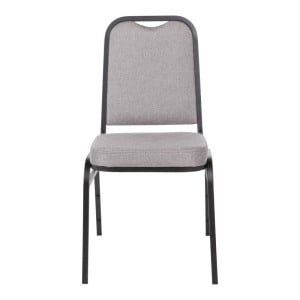 Banquet Chair with Square Back and Grey Fabric - Set of 4 - Bolero - Fourniresto