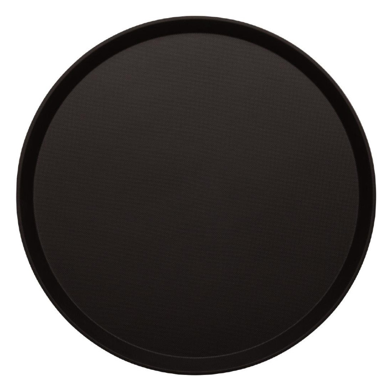 Round Non-Slip Black Fiberglass Tray Treadlite Ø 405 mm - Cambro - Fourniresto