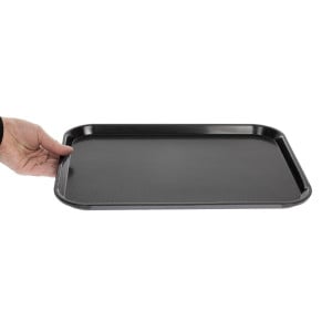 Rechteckiges schwarzes Polypropylen-Tablett für Fast Food 410mm - Cambro - Fourniresto