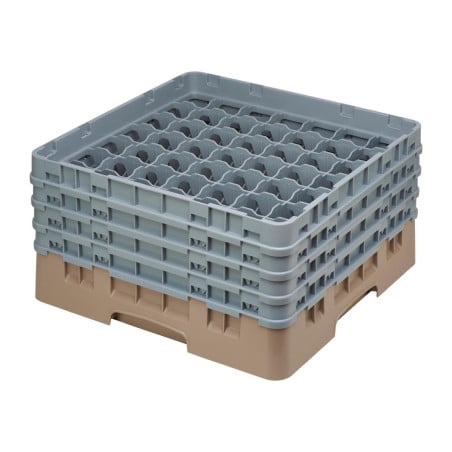 Casier à Verres 49 Compartiments Camrack Beige Hauteur Max 215mm - Cambro - Fourniresto