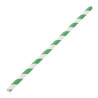 Compostable Striped Green and White Paper Straws 210mm - Pack of 250 - Fiesta Green - Fourniresto