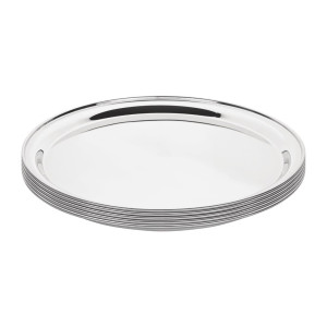 Round Stainless Steel Serving Tray Ø 405mm - Olympia - Fourniresto