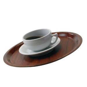 Round Laminate Mykonos Walnut Tray Ø 380 mm - Cambro - Fourniresto