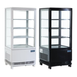 Black Refrigerated Display Case With Curved Doors 86 L - Polar - Fourniresto