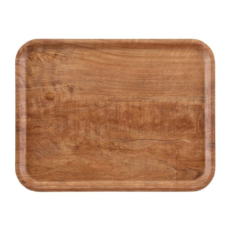 Laminate Surface Grained Tray Madeira Olive Brown 430 mm - Cambro - Fourniresto