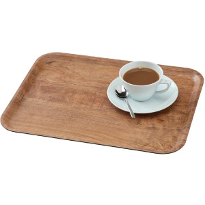 Plateau Stratifié Surface Grainée Madeira Olivier Marron 430 mm - Cambro - Fourniresto