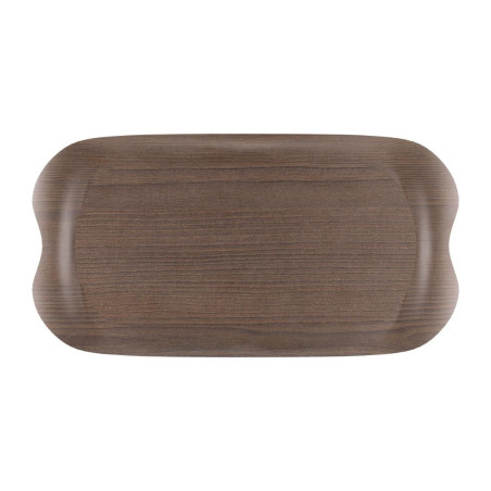 Wave 43x23cm Rosewood Veined Service Tray - Roltex - Fourniresto