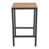 Square Steel and Acacia High Table 60 cm - Bolero