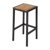 Steel and Acacia Bar Stools - Set of 2 - Bolero - Fourniresto