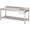 Table Du Chef Avec Bac À Droite et Dosseret en Inox - L 1400 x P 700 mm - Gastro M