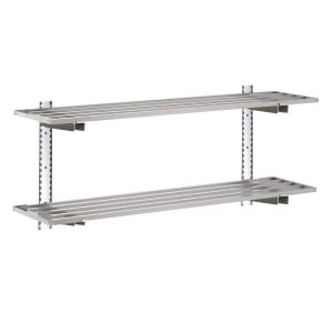 Perforated Stainless Steel Wall Shelf - L 1600mm x 400mm - Gastro M