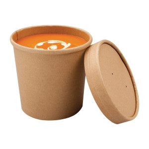 Recycelbare mikrowellengeeignete Kraft-Suppenschalen 350ml - Packung mit 500 - Colpac