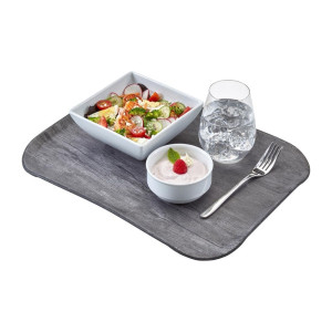 Plateau polyester Century aspect naturel bois chêne gris - 360 x 460mm - Cambro - Fourniresto