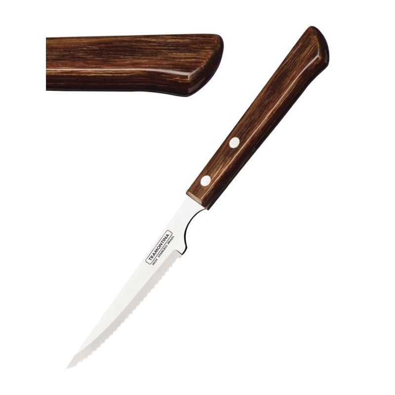 Tramontina Chuletero Steak Knives in Stainless Steel - Set of 6 - FourniResto Tramontina Chuletero Steak Knives in Stainless Steel - Set of 6 - FourniResto