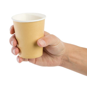 Disposable Cups Hot Drinks Brown - 225ml - Pack of 1000 - Fiesta