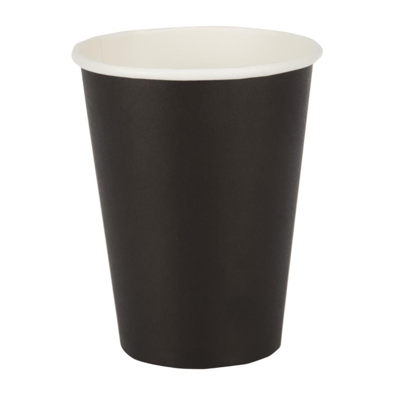 Disposable Black Hot Drink Cups 340ml - Pack of 50 - Fiesta